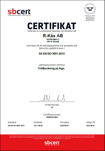 sbcert - R-Kås ISO 9001-2015